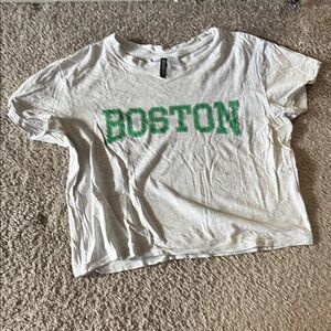 H&M White T-Shirt with Black Label